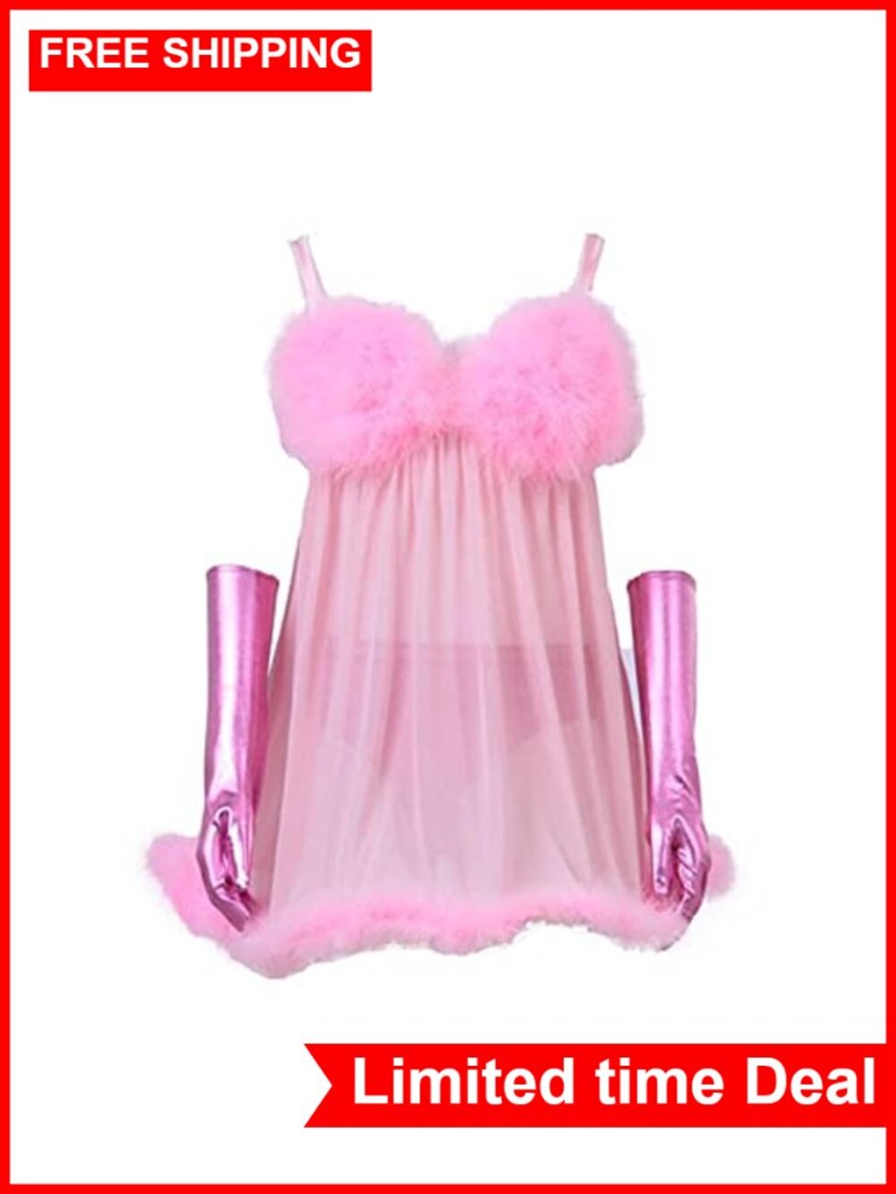Fembot Costume Dress Gloves Underpants Headwear Spandex Mesh Cosplay